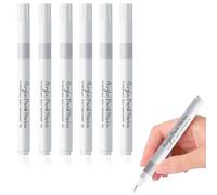 XENQITO 6 Pièces Marqueur Blanc Permanent, Stylo Blanc ImperméAble Marqueur Blanc indelebile et SéChage Rapide, pour Bois, Pierre, Plastique, Cuir, Verre, Céramique, Métal, Toile, Pneus, Papier