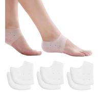 XENQITO 6 Pièces Protège Talons en Gel, Insertions de Fasciite Plantaire, Coussin, Protege Talon Chaussure, Protege Talon Silicone Respirant, Grand pour la douleur, fendus secs, tendinite d'Achille