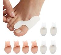 XENQITO 8 Pièces Correcteur Hallux Valgus en Silicone, Séparateurs d'Orteils, Étirement Ecarteur d'orteil, Protection Orteils, Separateur Orteil, Taille Universelle, Pour Hommes et Femmes