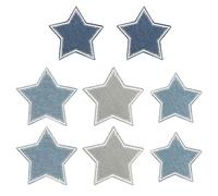 XENQITO 8 Pièces Patchs Thermocollants Etoile Patch en Tissu Brodé éCusson Thermocollant Décorations de Réparation Ecussons à Coudre et Thermocollants Pour Vestes Jeans Jupes Chapeaux Sacs