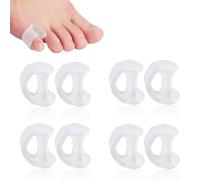 XENQITO 8 Pièces Séparateurs D'orteils en Gel Séparateur Petit orteil Séparateurs d’Orteils Correcteurs d’Orteils Redresseur Orteil Silicone pour Chevauchement des Orteils, Blister, Pression, Douleur