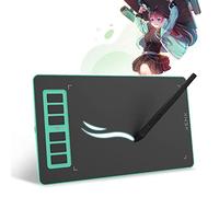 XENX P1 Tablette graphique P1-640 6 x 4" avec 6 touches de raccourci, niveaux de pression 8192, stylo sans batterie pour art numérique, design, E-Learning/cours en ligne, vert