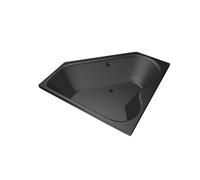 Xenz Cyprus Baignoire d'angle - 145x145x53 - vidage Central - acrylique - ebony 6864-29