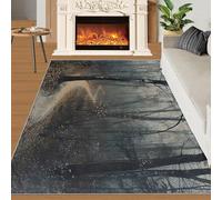 XEODIAT Dead Wood in Forest Tapis de sol lavable doux et pelucheux pour salon, chambre à coucher Motif étoiles au-dessus des arbres 50 x 80 cm