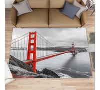 XEODIAT Golden Gate Tapis antidérapant pour chambre à coucher et salon avec vue sur la baie de San Francisco, tapis antidérapant pour salle à manger, 60 x 90 cm, facile à nettoyer