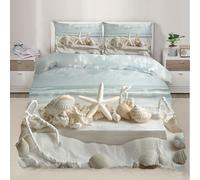 XEODIAT Marine Life Parure de lit super king size en microfibre douce avec housse de couette et 2 taies d'oreiller, housse de couette ultra confortable avec fermeture éclair