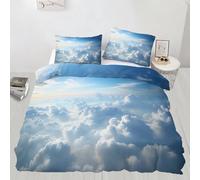 XEODIAT Sea of Clouds Parure de lit super king size en microfibre douce avec housse de couette et 2 taies d'oreiller, housse de couette ultra confortable avec fermeture éclair