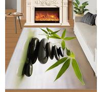 XEODIAT Tapis de méditation motif feuilles de bambou vert pierre spa, tapis de sol, tapis de sol pour salon, décoration d'intérieur, tapis pour chambre d'enfant, garçons et filles, 70 x 140 cm