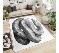 XEODIAT Tapis doux serpent noir et blanc - Violence rétro - Esthétique - Grand tapis pour chambre à coucher, cuisine, salon - 120 x 180 cm