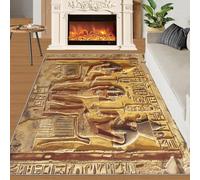 XEODIAT Tapis hiéroglyphes avec reliefs égyptiens anciens - Facile à nettoyer - Pour chambre à coucher, salon, décoration d'intérieur, 60 x 110 cm