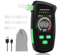 XEOOCE Ethylotest Electronique - Etiloteste Electronique avec 5 Embouchures, Alcotest Numerique, ethylometre mesures de Haute précision, pour Tests personnels domestiques