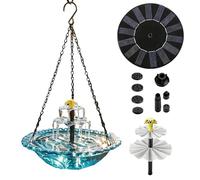 Xepasiay Bain d'oiseaux Solaire Décorative avec Pomme d'arrosage et Pompe