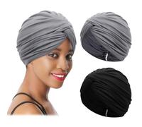 XEPST 2 Pièces Turbans pour Femmes, Chapeau de Chimiothérapie Femme, Bonnet Chimio Turban Musulmanes Wrap Hijab Cap pour Perte de Cheveux Cancer
