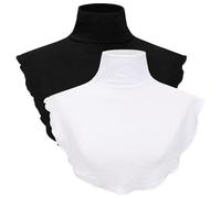 XEPST Faux Col Femme, Col Chemise Femme Amovible Faux Col Roulé Chaleur Hivernale, Noir et Blanc Accessoires de Mode