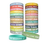 XEPWOLU 24 Bracelets Motivants, Bracelets En Silicone Motivants Avec Des Messages Encourageants, Bracelets En Silicone Avec Des Citations Inspirantes,Cadeaux Pour Les Fêtes D'Adolescents,