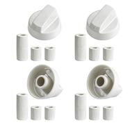 XEPWOLU 4 Pièces Bouton De Cuisinières Commande Universel, Avec 3 Adaptateurs De Tailles Différentes, Pour Toutes Les Marques De Fours, Cuisinières Et Plaques De Cuisson （Noir）