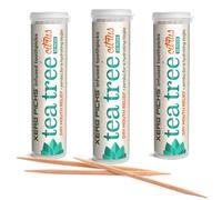 Xero Picks Tea Tree - Cure-dents aromatisés infusés pour une haleine fraîche et une bouche sèche de longue durée - 60 Picks - Paquet de 3 - Agrumes