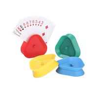 Xespis 4 Pièces Support Poker Plastique, Support Cartes à Jouer Porte Cartes à Jouer Support Support de Jeu de Cartes Support Carte Poker, pour Enfants, Adultes, Personnes âgées