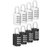 Xespis 8 Pièces Cadenas Code, Cadenas 4 Chiffres, Cadenas Code Exterieur Résistant aux Intempéries, Cadenas Casier Alliage de Zinc, pour Abri de Jardin, Gym, Garage, École