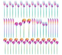 Xespis Couverts de Table 12 Personnes, Couvert Coloré, Ménagère 60 Pièces en Acier Inoxydable, avec Couteau Fourchette Cuillère et Lavables au Lave-Vaisselle, pour Maison, Fête, Restaurant