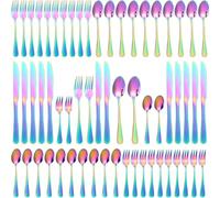 Xespis Couverts de Table 12 Personnes, Ménagère 60 Pièces, Acier Inoxydable, Lavables au Lave-Vaisselle, Couverts de Table, avec Couteaux/Fourchettes/Cuillères, pour Maison, Fête, Restaurant