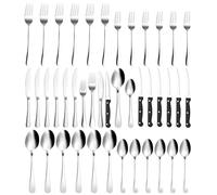 Xespis Couverts de Table 6 Personnes, Ménagère 36 Pièces en Acier Inoxydable, avec Couteau Fourchette Cuillère, Polis et Lavables au Lave-Vaisselle, pour Maison, Fête, Restaurant
