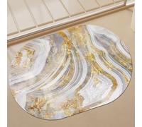 XESZIEO Tapis Ovale pour Salon Grand 200x300cm,Abstrait Gris Jaune Tapis Lavable pour Chambre Coucher,Décoration Maison,Tapis Salle Manger pour Bureau