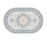 XESZIEO Tapis Ovale pour Salon,Motif Bleu Rétro Tapis pour Chambre Coucher,Tapis Lavable pour Bureau Salle Manger,160x210cm