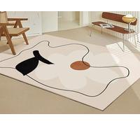 XESZIEO Tapis Salon Lavable Tapis Chambre Pile Courte Tapis Abstrait Orange Noir Rectangulaire Tapis Antidérapant Intérieur Moelleux pour Chambre,120 x 180 cm