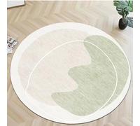 XESZIEO Tapis Salon Rond,pour Chambre à Coucher,Bureau,Couloir,Cuisine, Vert géométrique Abstrait,Ø 120 cm