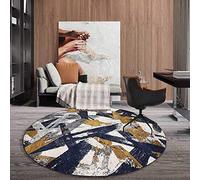 XESZIEO Tapis Salon Rond,Tapis Rond Doux Et Lavable pour Chambre à Coucher,éTude,Bureau, Couloir, Abstrait Gris Orange,Ø 160 cm