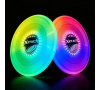 Xeuch Lot de 2 disques volants lumineux avec 30 LED RVB, 16 modes d'éclairage, 4 luminosités, 6 heures de lecture, minuterie et capteur intégrés, 175 g - Cadeaux de Noël, d'anniversaire pour homme