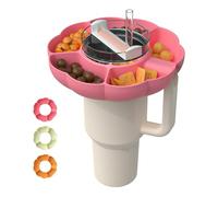 Xevinas Assiettes à collation | Assiette à collation avec couvercle pour Stanley Cup 100 ml | Snack Spinner | Bol à collation compatible avec Stanley Quencher 40 oz avec poignée, plateau à collation