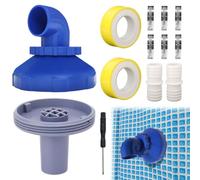Xevinas Buse d'entrée de piscine rotative à 360° - 32 mm - Buse de sortie de piscine pour piscine Intex Bestway - Avec bride d'admission, adaptateur de tuyau, colliers de serrage en acier inoxydable