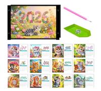 Xevinas Diamond Painting Calendrier de l'Avent DIY Diamond Art Painting Calendrier de table Diamant Art Calendrier de table 2025-2026 DIY Diamond Art Calendrier 2026 Diamond Art Kits Calendrier mural