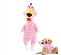 Xevinas Jouet pour chien indestructible, en peluche robuste - Jouet couineur pour chien - Lavable en machine - Jouet interactif en peluche pour chiots, chiens de petite et moyenne taille (rose)