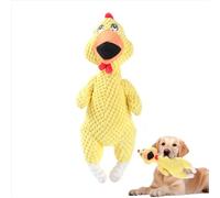 Xevinas Jouet pour chien indestructible, en peluche robuste - Jouet couineur pour chien - Lavable en machine - Jouet interactif en peluche pour chiots, chiens de petite et moyenne taille (jaune)