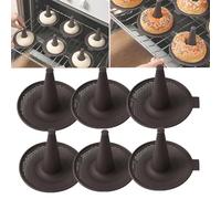 Xevinas Lot de 6 moules à bagel | Moule à donuts | Petit moule à gâteau | Moule à gâteau en silicone | Diamètre de 14 cm et hauteur de 9,6 cm | Fabriqué en silicone de qualité alimentaire