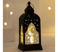 Xevinas Ramadan Lanterne décorative LED Ramadan Lampe de décoration Lune Étoile Symbole Ramadan Lumières Aïd Mubarak Décoration pour musulman Décoration islamique (B)