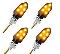 Xevtrak 4Pcs Clignotant Moto LED, Centrale Clignotant LED Moto avec Fonctionnement Stable, Indicateurs Haute Visibilité, Clignotant LED Universel Étanche 12V pour Trotinette Electrique, Jaune Fumé