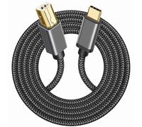 Xevtrak Câble USB C vers MIDI en nylon, cordon USB C vers B MIDI pour clavier MIDI, Adaptateur pour Clavier MIDI, Contrôleur et Synthétiseur, compatible avec Windows, macOS, Linux, 2M
