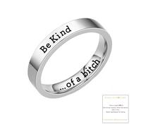 Xeyau Be Kind A B Ring Be Kind Bague en acier inoxydable Be Kind... Of A B Jewelry for Women Best Friends Jewelry, 11, Métal, Aucune pierre précieuse