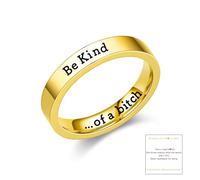 Xeyau Be Kind A B Ring Be Kind Bague en acier inoxydable Be Kind... Of A B Jewelry for Women Best Friends Jewelry, 10, Métal, Aucune pierre précieuse