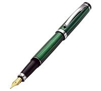 Xezo Incognito stylo plume, plume fine. Laque verte forestière avec placage de platine pur. Fabriqué à la main et gravé guilloché. Édition limitée, numéroté