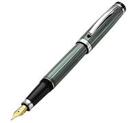 Xezo Incognito stylo plume, plume moyenne. Laque verte en zinc avec placage de platine pur. Fabriqué à la main, édition limitée, numéroté