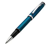 Xezo Incognito stylo plume, pointe fine. Laque bleu profond en couches avec placage en platine pur. Artisanal, édition limitée, numérotée