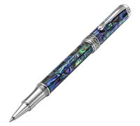 Xezo Maestro Rollerball Pen Fine Point. Incrustation naturelle de la coquille de mer avec un placage en platine pur. dition limite artisanale srialise