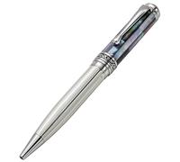 Xezo Maestro stylo à bille à mécanisme tournant, pointe moyenne. Argent massif 925 et nacre noire avec plaquage de platine pur. Fabriqué à la main, édition limitée, numéroté. Chaque pièce unique