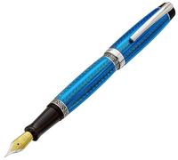Xezo Maestro Stylo plume à pointe fine plaqué platine Taille diamant Tanzanite