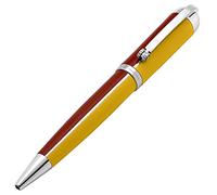 Xezo Stylo-bille Visionary en laiton et aluminium, pointe moyenne. Laqué à la main en or peuplier et rouge. Numéroté en édition limitée de 500. Disposition classique des couleurs Art Déco, rétro